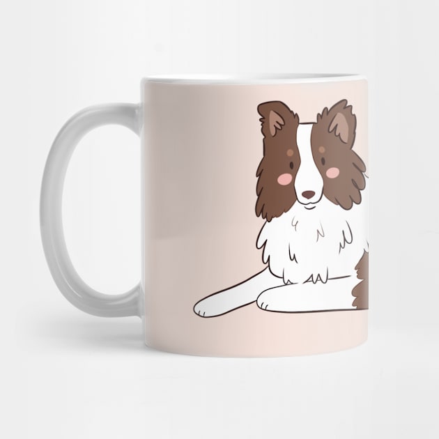 Cute cartoon brown border collie dog by Yarafantasyart